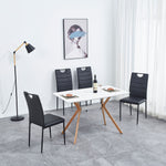 5pcs Dining Table & Chair Set 1 Fashion Dining Table + 4 Leather Chairs