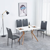 5pcs Dining Table & Chair Set 1 Fashion Dining Table + 4 Leather Chairs