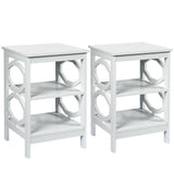 2PCS 3-tier Accent Nightstand, Sofa End Table