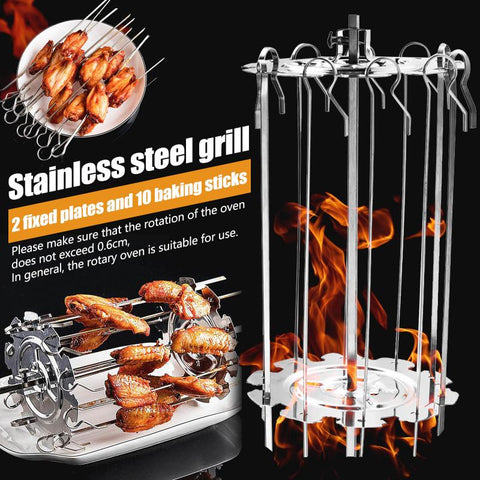 Rotating BBQ Grill Skewers