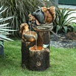 Animal Garden Water Fountain Statue With LED Lights