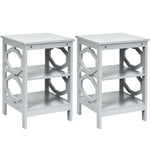 2PCS 3-tier Accent Nightstand, Sofa End Table