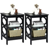 2PCS 3-tier Accent Nightstand, Sofa End Table