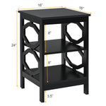 2PCS 3-tier Accent Nightstand, Sofa End Table