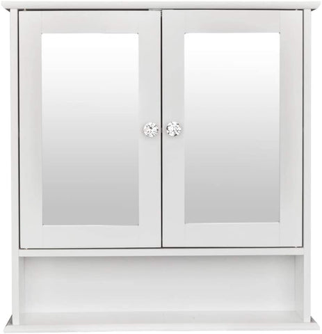 Double Door Mirrored Bathroom Wall Mounted Medicine Cabinet