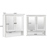 Double Door Mirrored Bathroom Wall Mounted Medicine Cabinet