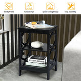 2PCS 3-tier Accent Nightstand, Sofa End Table