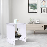 Acrylic End Table 2-Tier Nightstand for Living Room Bedroom