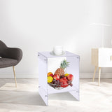 Acrylic End Table 2-Tier Nightstand for Living Room Bedroom