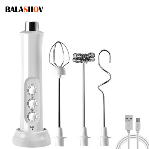 Rechargeable Electric Milk Frother, Mixer