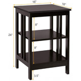 Set of 2, 3-Tier Bedroom Nightstand, Sofa Side Table