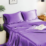 Fitted Satin Solid Printed Sheet Set