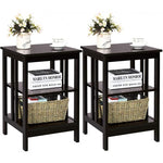 Set of 2, 3-Tier Bedroom Nightstand, Sofa Side Table