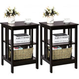 Set of 2, 3-Tier Bedroom Nightstand, Sofa Side Table