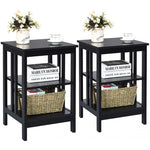 Set of 2, 3-Tier Bedroom Nightstand, Sofa Side Table