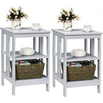 Set of 2, 3-Tier Bedroom Nightstand, Sofa Side Table