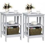 Set of 2, 3-Tier Bedroom Nightstand, Sofa Side Table